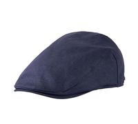 TOP-EX Mens Flat Caps 100% Linen Summer Breathable Peaked Sun Cap Cotton Lined Ivy Gatsby Cap Navy M/L