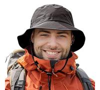 TOP-EX Mens Waterproof Bucket Hat for Walking Golf Safari Rain Hats SPF 50+ Sun Hat Foldable All Weather Hat Windproof Chin Strap Size Adjustable Brown L/XL