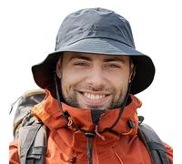TOP-EX Mens Waterproof Bucket Hat for Walking Golf Safari Rain Hats SPF 50+ Sun Hat Foldable All Weather Hat Windproof Chin Strap Size Adjustable Grey XL/XXL