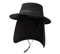 TOP-EX Mens Wide Brim Flap Sun Hat M/L UV Protection Boonie Bucket Sunhat Summer Beach Golf Hiking Safari Outdoor Fishing Garden SPF 50 Black