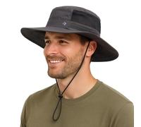 TOP-EX Mens & Womens Sun Hat for Small Head, Cooling Breathable Wide Brim UV Protection, Adjustable Fit, Floppy Foldable, Lightweight Summer Outdoor, Dark Grey (S/M 55-57cm)