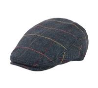 TOP-EX Men's Wool Blend Flat Cap Peaked Cap Tweed Newsboy Baker Boy Hats for Golf & Fishing Gatsby Duckbill Caps for Shooting Walking Hunting Plaid_Navy L