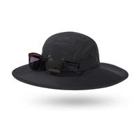 TOP-EX Summer Sun Hats for Men Women Wide Brim UPF50+ Waterproof Golf Breathable Boonie Bucket Hat Hiking Fishing Packable Ponytail Big Head Black Large L XL