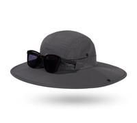TOP-EX Summer Sun Hats for Men Women Wide Brim UPF50+ Waterproof Golf Breathable Boonie Bucket Hat Hiking Fishing Packable Ponytail Big Head Dark Grey Large L XL