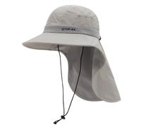 TOP-EX Sun Hat Men Wide Brim Neck Protection SPF 50 Cooling Oversized Cap for Big Heads Fishing Hiking Breathable Adjustable Light Grey XL/XXL