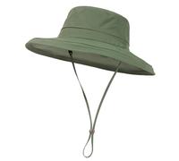TOP-EX Sun Hat Women Large Head with Ponytail Hole and Chin Strap Waterproof UPF 50 Wide Brim - Breathable Foldable Bucket Hat for Outdoor Travel Gardening Beach Green XL
