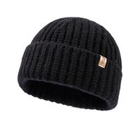 TOP-EX Winter Fisherman Knitted Beanie Hats for Men Wool Stocking Ski Warm Shorts Big Head Oversized X-Large XX-Large XL XXL Black