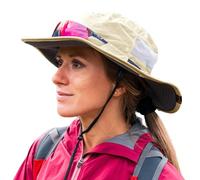 TOP-EX Women’s Wide Brim Sun Hat UPF 50+ UV Protection Summer Hat with Ponytail Hole Foldable Outdoor Cap for Hiking Fishing Beach Gardening (UK, Alpha, L, XL, Khaki)