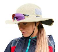 TOP-EX Women’s Wide Brim Sun Hat UPF 50+ UV Protection Summer Hat with Ponytail Hole Foldable Outdoor Cap for Hiking Fishing Beach Gardening (UK, Alpha, M, L, Beige)