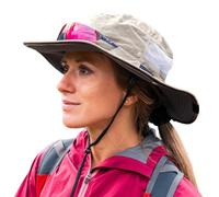 TOP-EX Women’s Wide Brim Sun Hat UPF 50+ UV Protection Summer Hat with Ponytail Hole Foldable Outdoor Cap for Hiking Fishing Beach Gardening (UK, Alpha, L, XL, Grey)