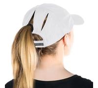 TOP-EX Womens High Ponytail Messy Bun Packable Unstructured Baseball Cap Running Hat L XL Extra Large Size UV Protection Summer Golf Outdoor SPF 50 White