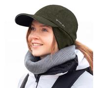 TOP-EX Women's Water-Repellent Ponytail Winter Cap, Fleece Lined | Fleece-lined ponytail cap with ear flaps, water resistance and reflective trim - for running, hiking, commutes and dusk jogs.