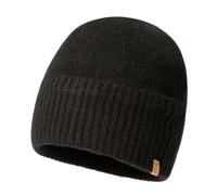 TOP-EX XL/XXL 100% Merino Wool Beanie Hat, Winter Hat, Wool Hat, Men Women, Knitted Hat, Fisherman Beanie, Trawler Hat, Warm Fleece Lining, TX94594_Black, M/L