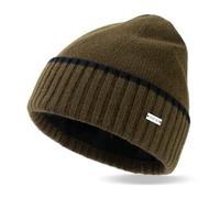 TOP-EX XL/XXL 50% Merino Wool Beanies Hats Unisex Fleece Lined Winter Knitted Hat Warm Cuffed Beanie Cold Weather Skull Hat Big Head Green XL/XXL