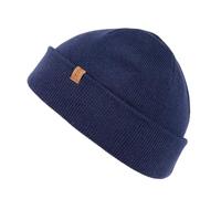 TOP-EX XL/XXL 80% Merino Wool Fisherman Beanie Hat Men & Women Large Head, Unisex Thermal Wool Hats, Winter Hat Trawler Knitted Cuffed Cap for Outdoor Running Golf, Navy Blue XL/XXL