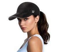 TOP-EX XL/XXL Ponytail Baseball Cap for Women Packable Sun Hat Summer Breathable Cooling Running Hat for Ladies SPF 50 Hiking Tennis Caps Black Medium
