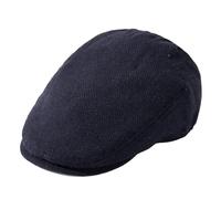 TOP-EX XXXL Wool Flat Cap for Men Tweed Newsboy Baker Boy Hats Peaked Cap for Golf & Fishing Gatsby Duckbill Caps for Shooting Walking Hunting Herringbone_Navy