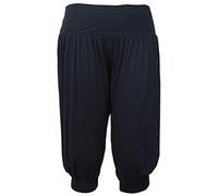 Top Fashion18 Ladies 3/4 Ali Baba Trouser Baggy Short Alibaba Harem Pants Summer Trouser Size 8-26 Black