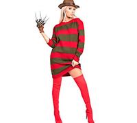 Top Fashion18 Ladies Mens Unisex Freddy Red Green Stripe Knitted Fancy Dress Halloween Party Costume Jumper