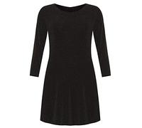 Top Fashion18 Ladies Plus Size Lurex Sparkle Long Sleeve Party Womens Glitter Swing Dress Short Top UK Size 14-28 Gold