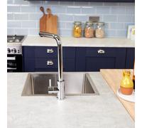Top-Fix | Vito L Neck Style Kitchen Mixer Tap | Polished Chrome Finish - Polished Chrome