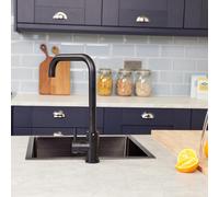Top-Fix | Vito Square Neck Style Kitchen Mixer Tap | Matt Black Finish - Black