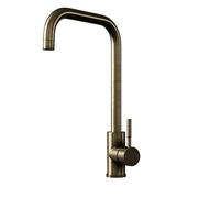 Top-Fix® VITO Top-Fix Square Neck Kitchen Mixer Tap - Antique Brass Finish - Easy Top Mount Installation with Single Lever Control
