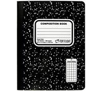 Top Flight Sewn Marble Composition Book, Black/White, Quad Rule, 4 Squares per Inch, 9.75 x 7.5 Inches, 100 Sheets (41320)