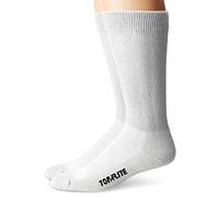 Top Flite Men's Diabetic Non-Binding Cushion Crew Ultra Dri Socks 2 Pair Pack, White, Large