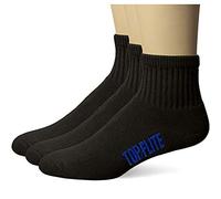 Top Flite Men's Sport Full Cushion Quarter Socks 3 Pair Pack, Black, Shoe Size: 9-13 (Pack of 3)