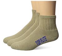 Top Flite Men's Sport Full Cushion Quarter Socks 3 Pair Pack, Brown, Shoe Size: 9-13 (Pack of 3)