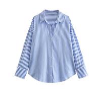 Top for Women Basic Button Long Sleeve Tops Casual Loose Tunics Going Out Ladies Blouse Lapel Neck Ladies Shirt Striped Womens T Shirts Fall Outfits Womens Plus Size Tops