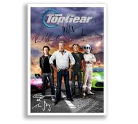 Top Gear Cast Signed Autograph A4 Poster Photo BBC TV Show Series Season Framed Memorabilia Gift Jeremy Clarkson Richard Hammond James May (Top Gear 2, A4 Poster Only)