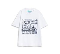 Top Gear Unisex White Graphic Short Sleeved T-Shirt | Motorsport Theme with Track Life, Challenge & The Stig | Casual Wear for Automotive Enthusiasts Merch - Large