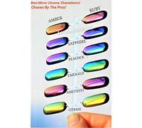 TOP GRADE ULTRA FINE MIRROR CHROME 3-COLOUR SHIFT CHAMELEON POWDER PIGMENTS FOR NAILS - 1 Pot with 0.5G of EMERALD PIGMENT- UK SELLER