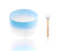 Top Gradient Blue, Crystal Yoga Singing Bowl, 7 To 12 Inches, Handmade, Meditation Props, Relieve Fatigue And Anxiety, Suitable For Beginners And Professionals,8 Inches