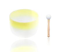 Top Gradient Yellow, Crystal Yoga Singing Bowl, 7 To 12 Inches, Handmade, Meditation Prop, Relieves Fatigue And Anxiety, Suitable For Beginners And Professionals, Send Pe,8 Inches