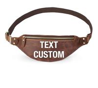 Top Grain Genuine Leather Customizable Slim Waist Pack for Man & Woman, Minimalist Vintage Design, Handmade with Detachable Hardware, Slim Fanny Pack Small Crossbody Belt Bag for Traveling or Riding