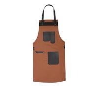 Top Grain Leather Brown Canvas Butcher Apron - Cook BBQ Cooking Blacksmith Woodwork Apron