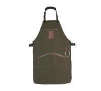 Top Grain Leather Canvas Apron Leather Apron Butcher DIY BBQ Cooking Blacksmith Barber woodwork apron (Christmas (Green)