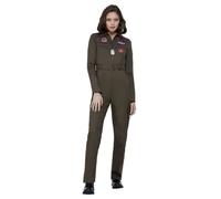 Top Gun Aviator Costume Ladies Adults Sexy 80s Pilot Uniform Fancy Dress Outfit