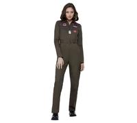 Top Gun Aviator Costume Ladies Adults Sexy 80s Pilot Uniform Fancy Dress Outfit