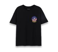 Top Gun Mens T-Shirt | Adults F-14 Tomcat Fighter Jet Badge Short Sleeve Graphic Tee in Black | 1986 USA Aircraft Action Movie Apparel Top | Iconic Film Series Merchandise Gift