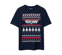 Top Gun Blue Christmas Fairisle Short Sleeved T-Shirt Mens