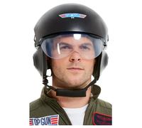 Smiffys 42961 Officially Licensed Top Gun Deluxe Helmet, Men, Black, One Size