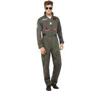 Adult's Top Gun Costume - top gun costume deluxe fancy dress mens aviator jumpsuit pilot outfit male licensed