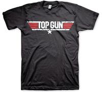 Top Gun Distressed Logo T-Shirt Black