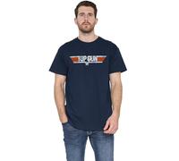 Top Gun Distressed Logo Unisex T Shirt, Navy, Small