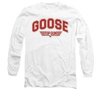 Top Gun Goose Varsity Unisex Adult Longsleeve T Shirt, White, Medium