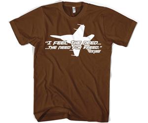Top Gun I Feel The Need For Speed T-Shirt Brown